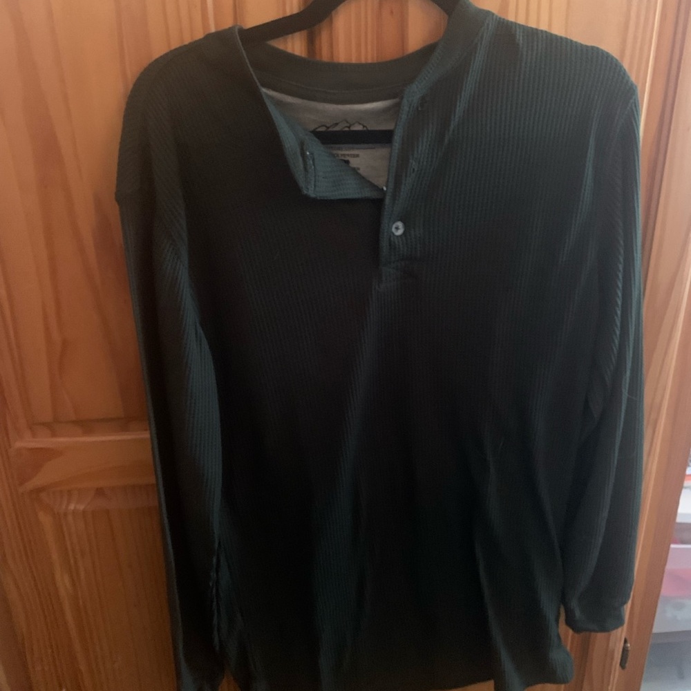 Hunter Green Henley Waffle Top